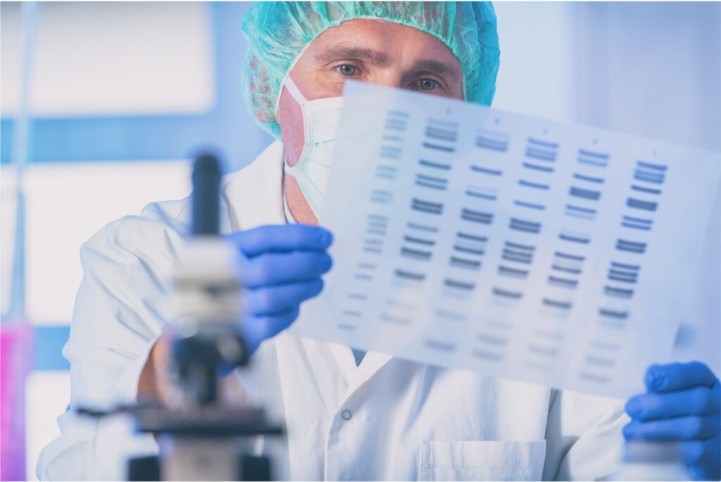 Labor, Wissenschaftler, Mikroskop, DNA-Sequenz